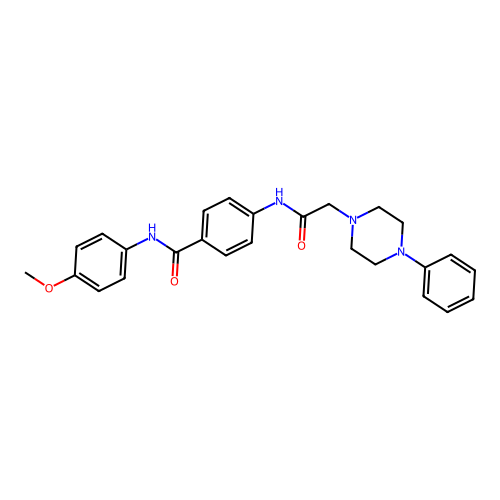 N-(4-methoxyphenyl)-4-[[2-(4-phenylpiperazin-1-yl)acetyl]amino]benzamide structure