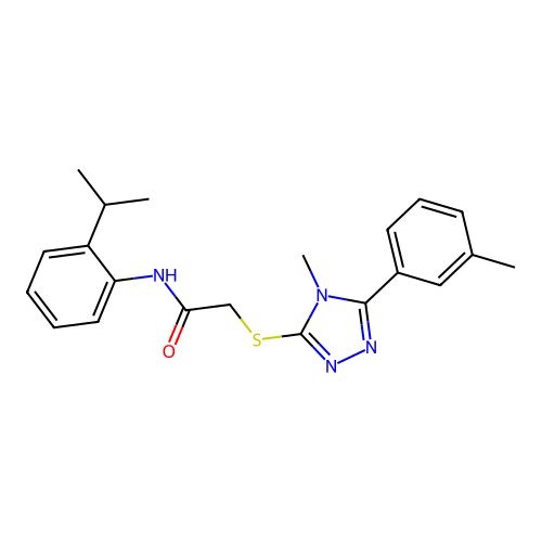 2-{[4-methyl-5-(3-methylphenyl)-4H-1,2,4-triazol-3-yl]sulfanyl}-N-[2-(propan-2-yl)phenyl]acetamide structure