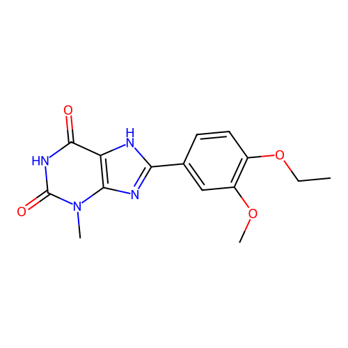 8-(4-ethoxy-3-methoxyphenyl)-3-methyl-1H-purine-2,6(3H,7H)-dione structure