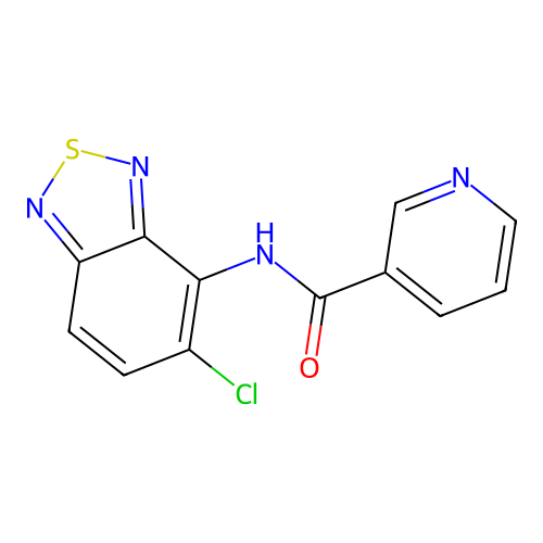 N-(5-chloro-2,1,3-benzothiadiazol-4-yl)pyridine-3-carboxamide structure