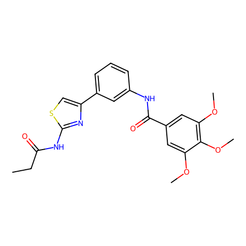 3,4,5-trimethoxy-N-{3-[2-(propanoylamino)-1,3-thiazol-4-yl]phenyl}benzamide structure