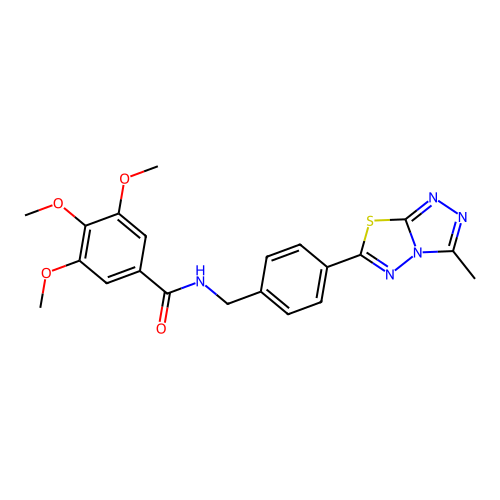 3,4,5-trimethoxy-N-(4-(3-methyl-[1,2,4]triazolo[3,4-b][1,3,4]thiadiazol-6-yl)benzyl)benzamide structure