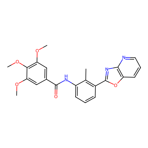 3,4,5-trimethoxy-N-[2-methyl-3-([1,3]oxazolo[4,5-b]pyridin-2-yl)phenyl]benzamide structure