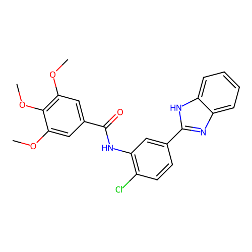 N-[5-(1H-benzimidazol-2-yl)-2-chlorophenyl]-3,4,5-trimethoxybenzamide structure