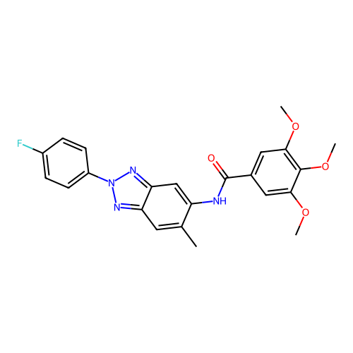 N-[2-(4-fluorophenyl)-6-methyl-2H-benzotriazol-5-yl]-3,4,5-trimethoxybenzamide structure