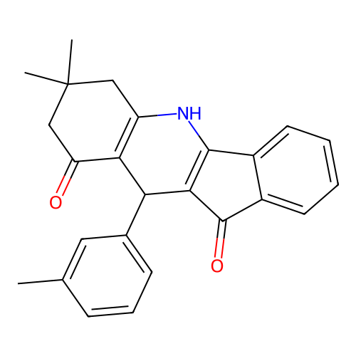 7,7-dimethyl-10-(3-methylphenyl)-6,7,8,10-tetrahydro-5H-indeno[1,2-b]quinoline-9,11-dione structure