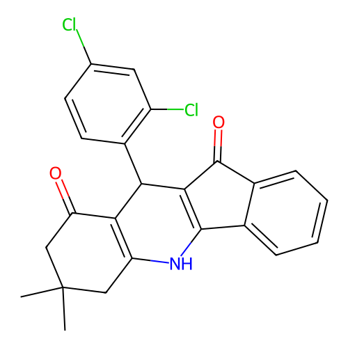 10-(2,4-dichlorophenyl)-7,7-dimethyl-6,7,8,10-tetrahydro-5H-indeno[1,2-b]quinoline-9,11-dione structure
