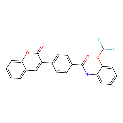 N-[2-(difluoromethoxy)phenyl]-4-(2-oxo-2H-chromen-3-yl)benzamide structure