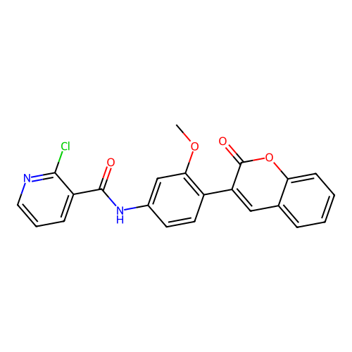 2-chloro-N-[3-methoxy-4-(2-oxo-2H-chromen-3-yl)phenyl]pyridine-3-carboxamide structure