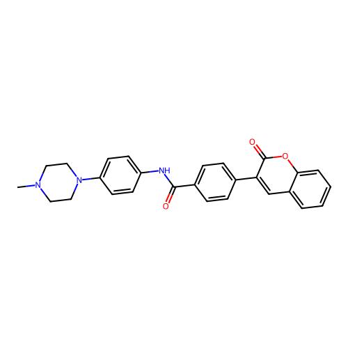N-(4-(4-methylpiperazin-1-yl)phenyl)-4-(2-oxo-2H-chromen-3-yl)benzamide structure