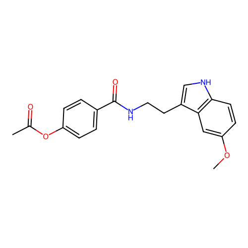 4-{[2-(5-methoxy-1H-indol-3-yl)ethyl]carbamoyl}phenyl acetate structure