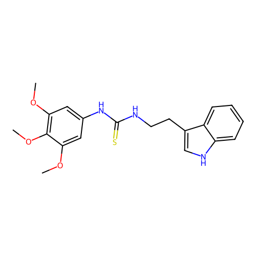 1-[2-(1H-indol-3-yl)ethyl]-3-(3,4,5-trimethoxyphenyl)thiourea structure