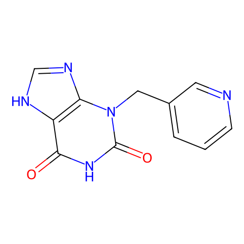 3-(pyridin-3-ylmethyl)-1H-purine-2,6(3H,7H)-dione structure