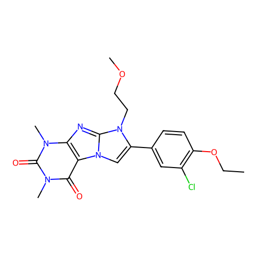 7-(3-chloro-4-ethoxyphenyl)-8-(2-methoxyethyl)-1,3-dimethyl-1H-imidazo[2,1-f]purine-2,4(3H,8H)-dione structure