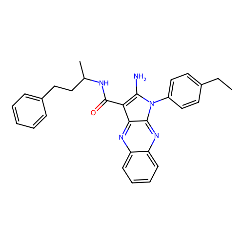 2-amino-1-(4-ethylphenyl)-N-(4-phenylbutan-2-yl)-1H-pyrrolo[2,3-b]quinoxaline-3-carboxamide structure