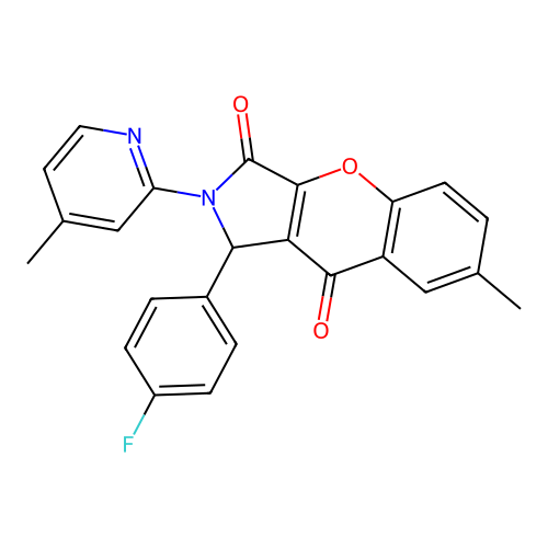 1-(4-fluorophenyl)-7-methyl-2-(4-methylpyridin-2-yl)-1,2-dihydrochromeno[2,3-c]pyrrole-3,9-dione structure