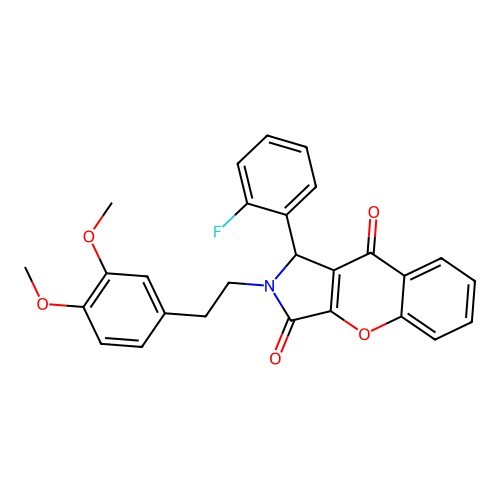 2-(3,4-dimethoxyphenethyl)-1-(2-fluorophenyl)-1,2-dihydrochromeno[2,3-c]pyrrole-3,9-dione structure