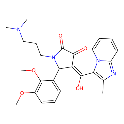 (4E)-5-(2,3-dimethoxyphenyl)-1-[3-(dimethylamino)propyl]-4-[hydroxy-(2-methylimidazo[1,2-a]pyridin-3-yl)methylidene]pyrrolidine-2,3-dione structure