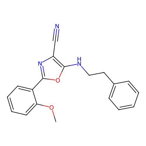 2-(2-Methoxyphenyl)-5-[(2-phenylethyl)amino]-1,3-oxazole-4-carbonitrile structure