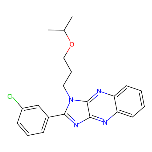 2-(3-chlorophenyl)-1-[3-(propan-2-yloxy)propyl]-1H-imidazo[4,5-b]quinoxaline structure