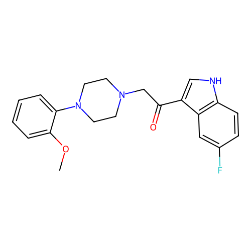 1-(5-fluoro-1H-indol-3-yl)-2-[4-(2-methoxyphenyl)piperazin-1-yl]ethanone structure