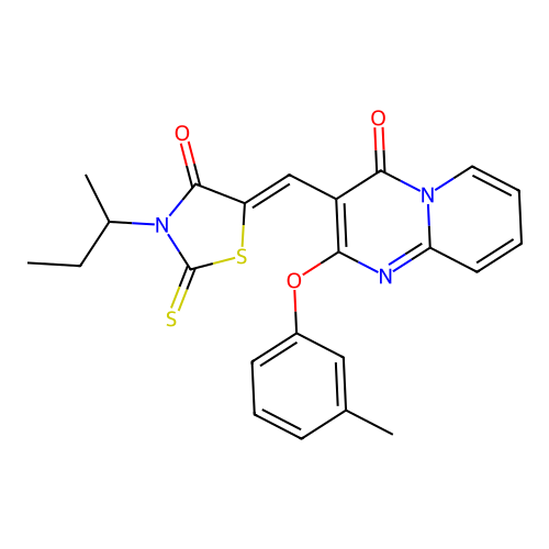 (Z)-3-(sec-butyl)-5-((4-oxo-2-(m-tolyloxy)-4H-pyrido[1,2-a]pyrimidin-3-yl)methylene)-2-thioxothiazolidin-4-one structure