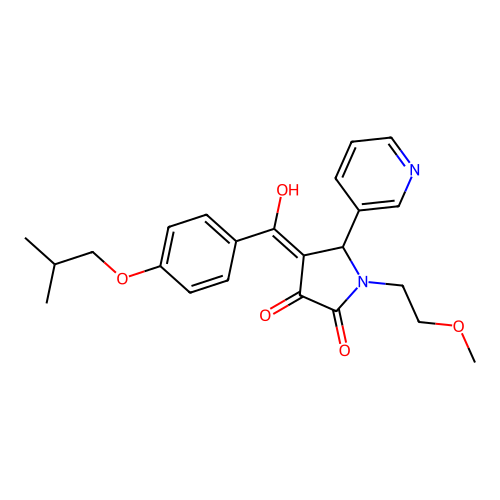 3-hydroxy-1-(2-methoxyethyl)-4-[4-(2-methylpropoxy)benzoyl]-5-(pyridin-3-yl)-2,5-dihydro-1H-pyrrol-2-one structure