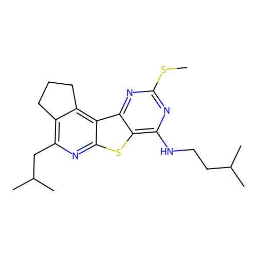 4-isobutyl-N-isopentyl-9-(methylthio)-2,3-dihydro-1H-cyclopenta[4',5']pyrido[3',2':4,5]thieno[3,2-d]pyrimidin-7-amine structure
