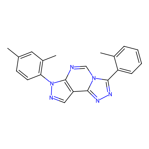 7-(2,4-dimethylphenyl)-3-(o-tolyl)-7H-pyrazolo[4,3-e][1,2,4]triazolo[4,3-c]pyrimidine structure