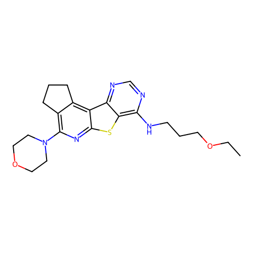 N-(3-ethoxypropyl)-4-(morpholin-4-yl)-2,3-dihydro-1H-cyclopenta[4',5']pyrido[3',2':4,5]thieno[3,2-d]pyrimidin-7-amine structure