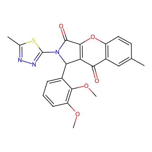 1-(2,3-dimethoxyphenyl)-7-methyl-2-(5-methyl-1,3,4-thiadiazol-2-yl)-1,2-dihydrochromeno[2,3-c]pyrrole-3,9-dione structure