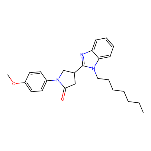 4-(1-Heptylbenzimidazol-2-yl)-1-(4-methoxyphenyl)pyrrolidin-2-one structure