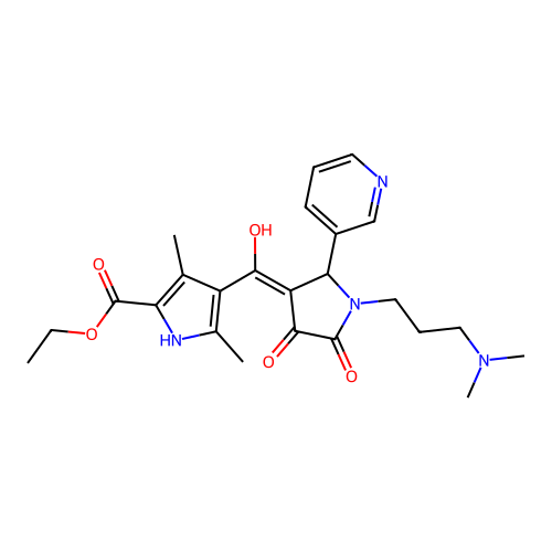 ethyl 4-({1-[3-(dimethylamino)propyl]-4-hydroxy-5-oxo-2-(3-pyridyl)(3-pyrrolin -3-yl)}carbonyl)-3,5-dimethylpyrrole-2-carboxylate structure