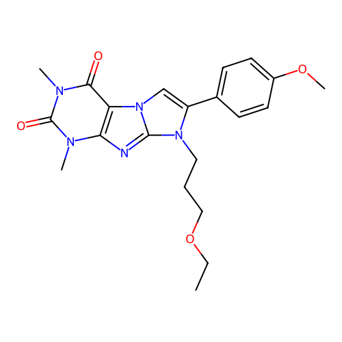 8-(3-ethoxypropyl)-7-(4-methoxyphenyl)-1,3-dimethyl-1H-imidazo[2,1-f]purine-2,4(3H,8H)-dione structure