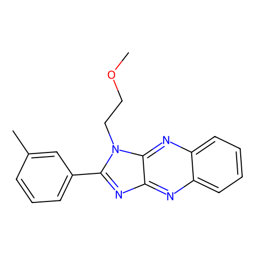 1-(2-methoxyethyl)-2-(3-methylphenyl)-1H-imidazo[4,5-b]quinoxaline structure