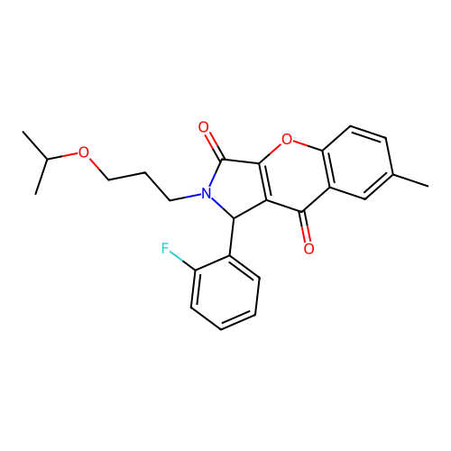 1-(2-fluorophenyl)-2-(3-isopropoxypropyl)-7-methyl-1,2-dihydrochromeno[2,3-c]pyrrole-3,9-dione structure