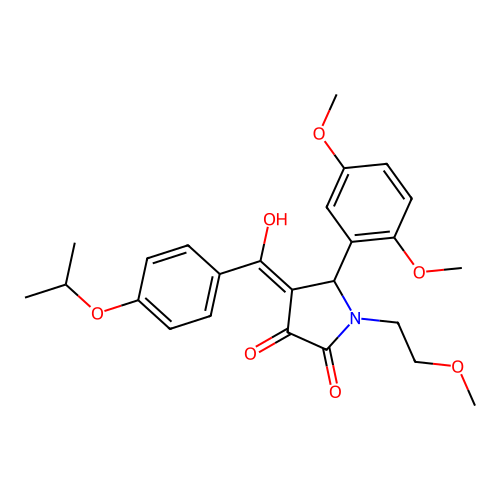 5-(2,5-dimethoxyphenyl)-3-hydroxy-1-(2-methoxyethyl)-4-[4-(propan-2-yloxy)benzoyl]-2,5-dihydro-1H-pyrrol-2-one structure