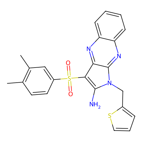 3-[(3,4-dimethylphenyl)sulfonyl]-1-(thiophen-2-ylmethyl)-1H-pyrrolo[2,3-b]quinoxalin-2-amine structure
