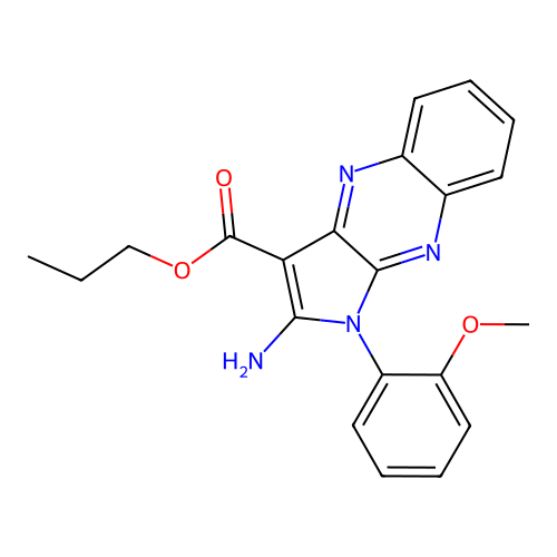 propyl 2-amino-1-(2-methoxyphenyl)-1H-pyrrolo[2,3-b]quinoxaline-3-carboxylate structure