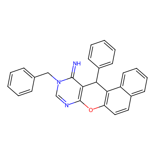 10-benzyl-12-phenyl-10,12-dihydro-11H-benzo[5,6]chromeno[2,3-d]pyrimidin-11-imine structure