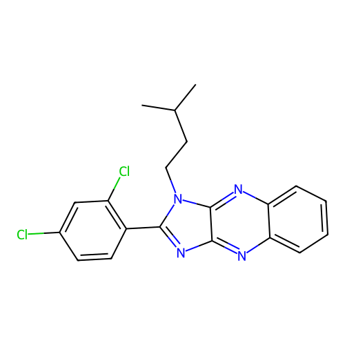 2-(2,4-dichlorophenyl)-1-(3-methylbutyl)-1H-imidazo[4,5-b]quinoxaline structure