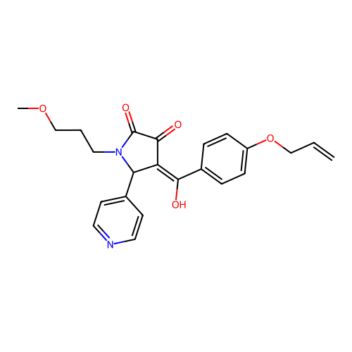 3-hydroxy-1-(3-methoxypropyl)-4-[4-(prop-2-en-1-yloxy)benzoyl]-5-(pyridin-4-yl)-2,5-dihydro-1H-pyrrol-2-one structure