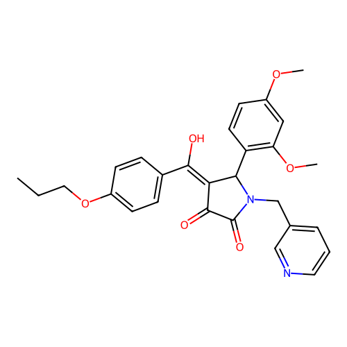 5-(2,4-dimethoxyphenyl)-3-hydroxy-4-(4-propoxybenzoyl)-1-[(pyridin-3-yl)methyl]-2,5-dihydro-1H-pyrrol-2-one structure