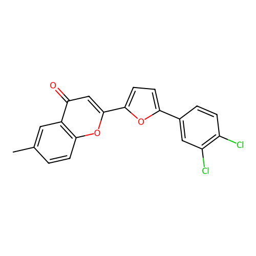 2-[5-(3,4-dichlorophenyl)furan-2-yl]-6-methyl-4H-chromen-4-one structure