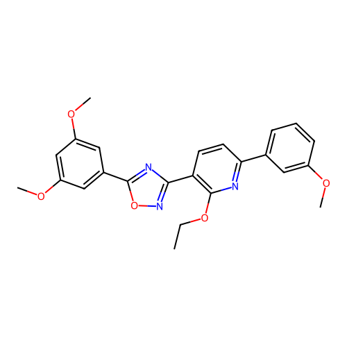 3-[5-(3,5-dimethoxyphenyl)-1,2,4-oxadiazol-3-yl]-2-ethoxy-6-(3-methoxyphenyl)pyridine structure