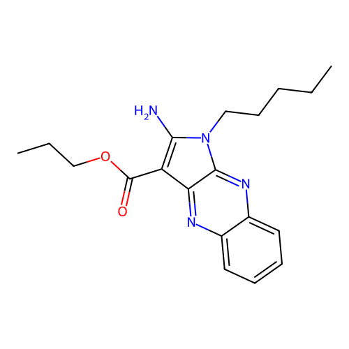 propyl 2-amino-1-pentyl-1H-pyrrolo[2,3-b]quinoxaline-3-carboxylate structure