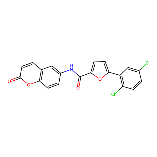 5-(2,5-dichlorophenyl)-N-(2-oxo-2H-chromen-6-yl)furan-2-carboxamide structure
