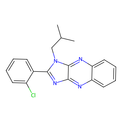 2-(2-chlorophenyl)-1-(2-methylpropyl)-1H-imidazo[4,5-b]quinoxaline structure
