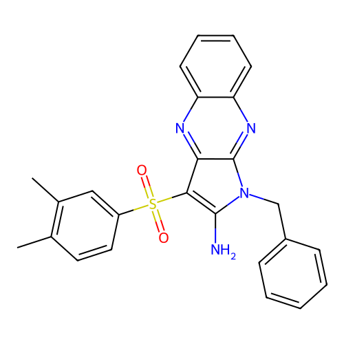 1-benzyl-3-((3,4-dimethylphenyl)sulfonyl)-1H-pyrrolo[2,3-b]quinoxalin-2-amine structure