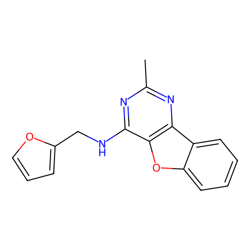 N-(furan-2-ylmethyl)-2-methyl[1]benzofuro[3,2-d]pyrimidin-4-amine structure